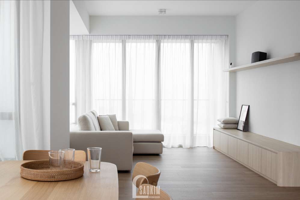 Mẫu Thiết Kế Chung Cư Phong Cách Muji 45m2 Tối Giản